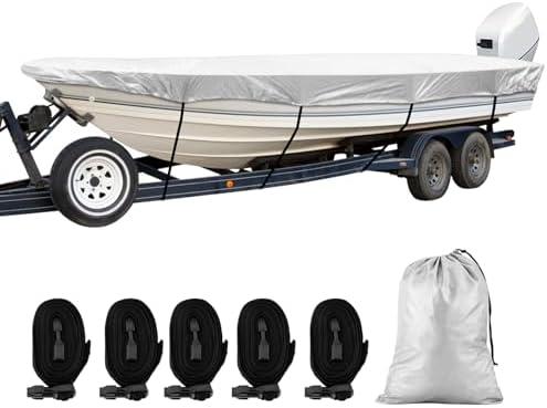 Amazon.com: SPORTYOUTH Boat Cover, Trailerable Boat Cover 12' - 14' Waterproof Oxford Fabric 210D Anti-UV Dustproof Fit Classic Boat Open Boat Deep V-Hull Fishing Boats Small Utility Boat and More : Sports & Outdoors