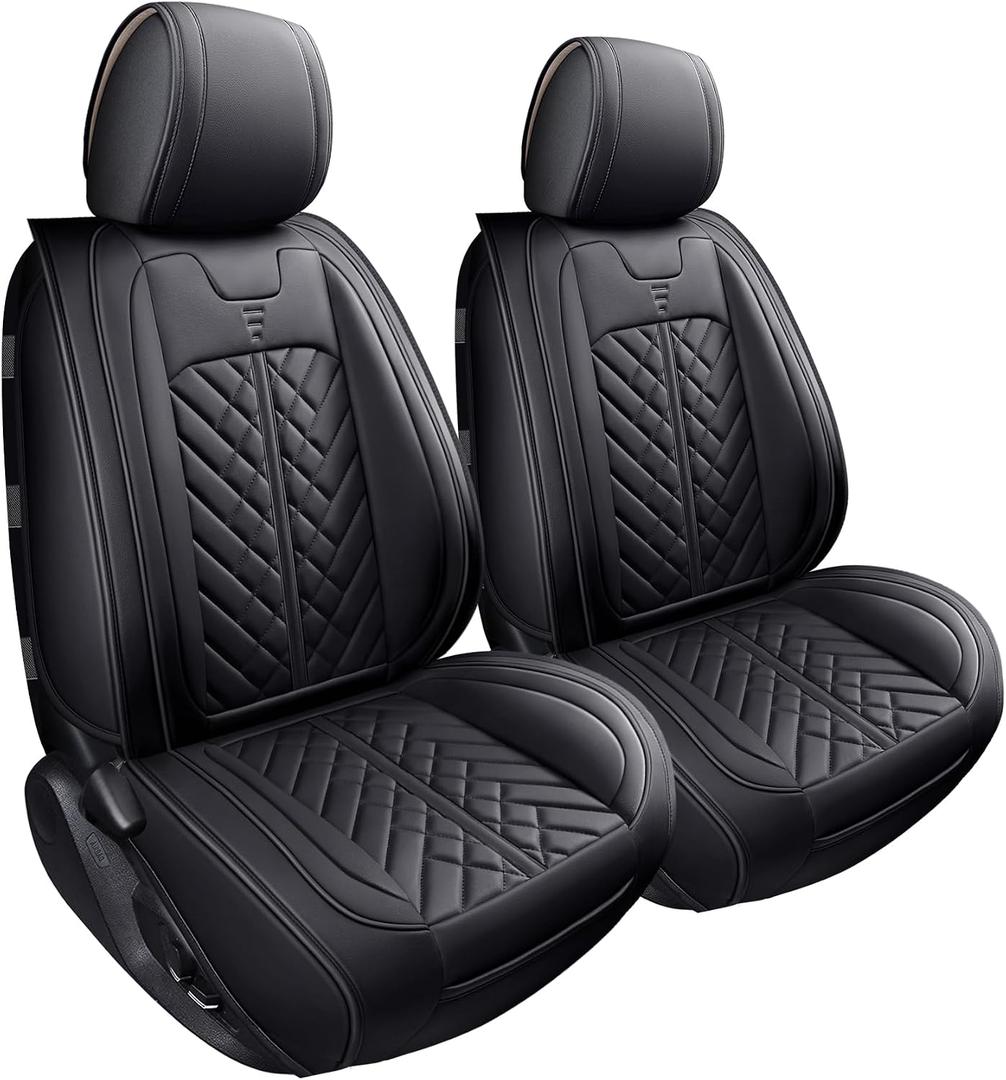 Tomatoman Tacoma Front Seat Covers Compatible with Toyota Tacoma 2005-2022 2023 2024 2025 2026 Trucks Access Crew Extended Double Cab TRD Sports SR V6 Heavy Duty Car Cushions(2 PCS Front/Black)