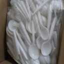 1,000 Plastic Disposable Soup Spoons Bulk White Medium Weight Disposable Silverware Plastic Cutlery Spoons