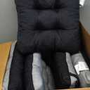 IASEAHK Chair Cushions for Dining Chairs, Seat Cushions for Kitchen Chairs, Indoor Seat Cushions with Ties, Tufted Foam Chair Pads, Non Slip Chair Cushions Set of 4, 15.5" x 15.5" x 4", Black