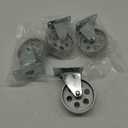 4 All Steel Swivel Plate Caster Wheels w Brake Lock Heavy Duty High-Gauge Steel Gray (4" Combo 2x Swivel with Brake, 2x Swivel)
