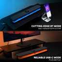Redragon GS515 RGB Desktop Soundbar, 2.0 Channel Stereo Computer Speakers for Desktop with BT 5.3, USB-C/USB Powered, Black