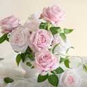 Ling's Moment Artificial Flowers 16pcs Blush Pink Silk Roses with Stems Real Look, 3.5" Fake Ombre Slate Pink Vendela Roses Bulk for DIY Wedding Bouquets Centerpieces Party Baby Shower Home Decoration