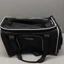 Petskd Top and Side Expandable Pet Carrier 18x11x11 Inches Delta United Airline Approved, Soft-Sided Carrier for Small Cats and Dogs with Locking Safety Zippers and Anti-Scratch Mesh(Black)