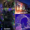 YEGUO 4 Pack Multicolor Solar Fairy Lights, Each 33ft 100 LED Christmas Lights Outdoor Waterproof, 8 Modes Sliver Wire Solar String Lights