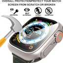 Suoman 3 in 1 for Apple Watch Series 9/8/7/6/5/4/SE 2 45mm Case, 9H Tempered Glass Screen Protector+ Full Coverage Durable PC Hard Matte Protective Cover Bumper -Starlight