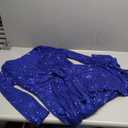 meilun Long Sleeve Sequin Dress for Women Formal Gowns Sparkly V Neck Maxi Dress (Medium, B-royalblue)