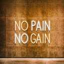 NO PAIN NO GAIN LED Neon Sign for Wall Decor, Neon Lights Party Decorations, USB Powered Switch Neon Lights Lighting Adjustable for Office, Gym Man Cave, Gamer Room Decor (Yellow&White)