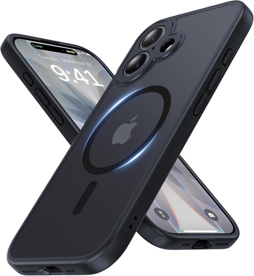 Magnetic for iPhone 17 Case [Full Camera Protection][Military-Grade Protection][Compatible with MagSafe] Shockproof Protective Slim Phone Case for iPhone 17, Black