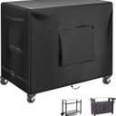 Kovshuiwe 36"L x 30"W x 35"H Outdoor Dining Table Cover, Stainless Steel Grill Cart Trolley with Wheels, Three-Shelf Movable Food Prep and Work Cart, Heavy Duty