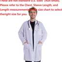 Scientist Doctor Costume Lab Coat Women Men Halloween White Long Flat Sleeve Lab Coats Accessories with Stethoscope (White)