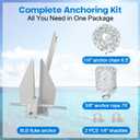 Galvanized Fluke Anchor Kit Includes Anchor Chain, Rope and Shackles, for Pontoons, Dinghies, Fishing Boats, Bass Boats, Sport Boats, Sport Yachts, Size: 8 lb (For Boat 12-22ft)
