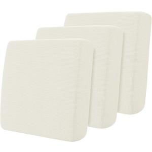 Hokway Stretch Couch Cushion Slipcovers Reversible Cushion Replacement Slipcovers Sofa Cushion Covers(Cream White, 3)