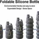 Collapsible Water Bottles Travel water bottle Sports Portable Sport Water Bottle Reusable Water Bottles comes with mountaineering Buckle 500ml silicone Water-proof camping water bottle