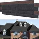 7 Pack 39'' X13'' Double Layer Asphalt Roof Shingles for Home 3-tab Roofing Shingles Tile Repairing Self Adhesive Shed Decor for Outdoor Garage Pet House Cover 10.7 Square Feet(Black)