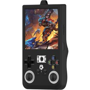 Disscool Case Cover Compatible with R36 Max Handheld Game Console Soft Anti Drop Silicone Replacement Protective Cases for Men and Women(Black)