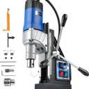 Mag Drill Press, 1550W Portable Magnetic Drill Press with 2" Boring Diameter, 0-580 rpm Stepless Speed & Reversible Direction, 2922 lbf Mag Force Electric Drilling Machine for Metal Surface