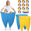 Granny Pants Yard Game Set, 2 Giant Oversized Granny Funny Pants Set with 10 Bouncy Balls & 2 Air Pump, Outdoor Tossing Games for Family Birthday Party Backyard Reunion Gatherings