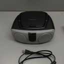 Sylvania SRCD243 Portable CD Player with AM/FM Radio, Boombox (Silver)