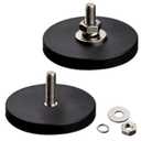 MUTUACTOR 2PCS Super Strong Rubber Coated Magnets, Anti-Slip Neodymium Magnet Heavy Duty,60lbs Anti-Scratch Mounting Magnet with M8 Male Threaded for Off-Road Lightings, Radar Equipment, RVs