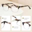 FancyFlower Square Reading Glasses for Women - Blue Light Blocking Reader - Amber Mist - Honey Crystal 2.5x