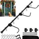 Reusable Garland Hanger for Front Door with 6 Hooks & Storage Bag, Garland Holder for Door Frame, Adjustable 31.5"- 80.3" for Double Door (31.5"- 80.3")