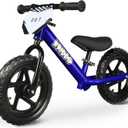 KRIDDO Toddler Balance Bike 2 Year Old, Age 18 Months to 5 Years Old, 12 Inch Push Bicycle with Customize Plate (3 Sets of Stickers Included), Steady Balancing, Gift Bike for 23 Boys Girls, Blue