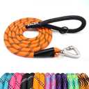 ZALER Rope Dog Leash, Foot Reflective Dog Leashes with Carabiner, Heavy Duty Pet Lead for Large and Medium Dogs (5FT, Orange)