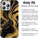 Compatible for iPhone 16 Pro Max 6.9 Case Glitter Black Gold Quicksand Shockproof Black Elegant Phone Cover for Lady Boss