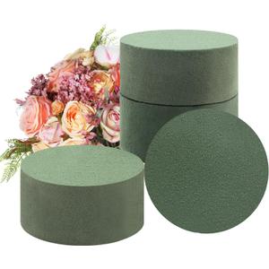 4Pcs Green Cuttable Circular Floral Foam 9.65" x 1.54" Phenolic Resin Material for Flower Arrangement Decoration and Floral Art Creation