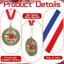 Tondiamo 24/48 Pcs Award Medals Bulk Gold Medals Bulk with Neck Ribbons 2 Inch Metal Award Trophies for Sports Party Team Tournaments Match Participation Winner Prizes Gift