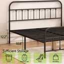 Kujielan Metal Bed Frame - Structurally Stable Heavy Duty Steel Slat Supported Full Bed Frames,No Box Spring Needed for Easy Removal and Transport. Full Size