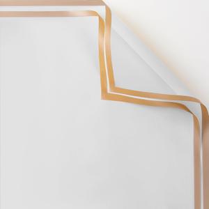 ARIFLOR 20Sheets Golden Edge Waterproof Flower Bouquet Paper - 20408 Plastic Fresh Floral Wrapping Paper, Christmas Gift Packaging, Gift Packaging, DIY Crafts, Florist Bouquet Supplies (#07)