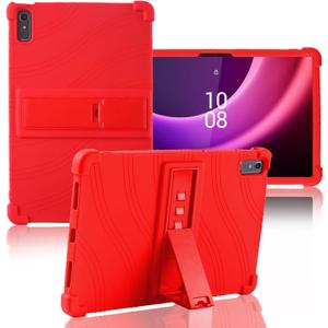 ATOOZ for Lenovo Tab P11 2nd Gen Case, 11.5 Inch, Soft Silicone Shockproof Case with PC Stand for Kids (Red)