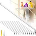 12 Pack Wire Shelf Brackets,12 Inch Metal Closet Support Bracket with Anchors and Pins Strong Support Wire Shelf Brackets for Kitchen, Pantries, Garages, Laundry, Shop and More