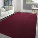 Pettop 5x7 ft Burgundy Red Area Rugs for Bedroom Living Room, Washable Memory Foam Indoor Carpet, Modern Aesthetic Minimalist Non Slip Soft Comfy Carpet for Boys Girls Dorm Home Decor