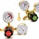 Oxygen And Acetylene Regulator Set, CGA540 and CGA200 Acetylene Inlet Connection Compatible with V-Style Welding Cutting Gas Torch, CGA200 Acetylene Regulator For Small Cylinder