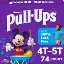 Pull-Ups Boys' Potty Training Pants, Size 4T-5T Training Underwear (38-50 lbs), 74 Count