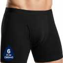 Reusable Incontinence Underwear for Men, Washable Leakproof Boxer Briefs with Side Leak Guards, 6 fl oz Max Sustained High Waist (Black, X-Large)