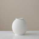Minimalist White Ceramic Farmhouse Vase, Rustic Design for Home and Living Room Decor, Table, Bathroom, Holiday & Weddings (Ball-White)