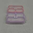 Kids Glitter Snack Container - Mini Bento Lunch-Box, Small Leakproof Container Boxes for Toddlers Girls Snacks Lunches, 3 Compartment - School Daycare Portion Containers, Pink Purple Sparkle Set of 2