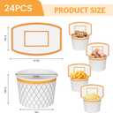 24 Pieces Basketball Hoop Snack Cups, Basketball Party Decorations, Disposable Snack Cups and Bowls for Ball-Themed Parties to Hold Snacks and Treats