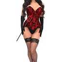 TOP DRAWER 4 PC Premium Devil Corset Costume, Extra Large 