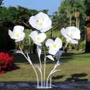 5 Pcs Giant Flower for Decoration 5.8 Ft Large Felt Fabric Artificial Flowers Standing Floral Life Size Flower Decor for Wedding Birthday Parties Gardens Hotels Offices HomeWhite