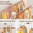 Heavy Duty Clothes Rack - Rolling Clothing Racks for Hanging Clothes Load 630 LBS, Double Rod Metal Garment Rack With Storage Shelf, Portable Wardrobe Racks with Wheels