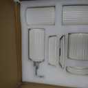 White Bathroom Accessory Set 5PCS, Ceramic Bathroom Accessories Set, Classic Design Bathroom Accessories Sets Complete, Home Apartment Modern Bathroom Decor Vanity Countertop, ANTIS'S HOME