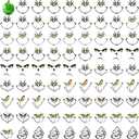 6Pack 80 Pcs Christmas Face Decals Stickers for Crafts Ornaments Small 3 Inch 10 Designs Vinyl Faces Eyes Transparent Decal for Ornaments Glass Drinking Cups Wood Decorations Balls Party Supplies (face80)