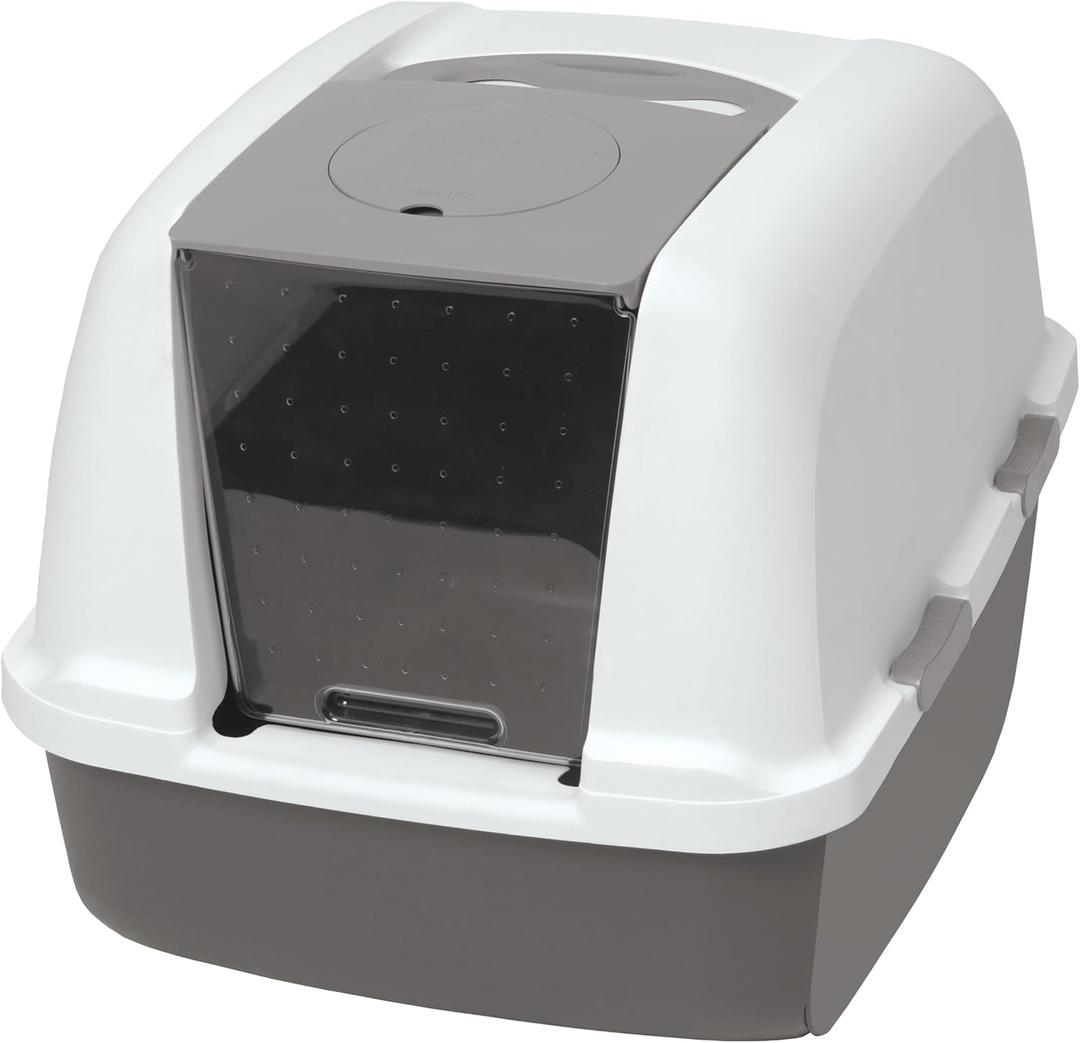 Catit Jumbo Hooded Cat Litter Pan - Warm Gray