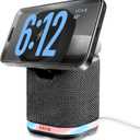 IHome Bluetooth Speaker with Wireless Charger, Charging Station with Color Changing Night Light - Dark Gray (iPBT50DG)