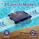 2026 New Model Solar Pool Skimmer Robot, APP Control, Pool Surface Cleaner Robot with Dual Charging Modes, Automatic Pool Cleaner with Salt Resistant Durable Motor, Smart Obstacle Avoidance(Dark Blue)